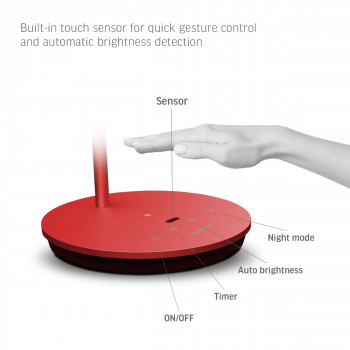 LED Dimmable Desk Lamp VIDEX VL-TF15R 20W 4100K Red