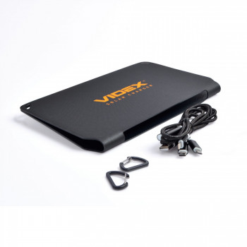 Portable solar charger VIDEX VSO-F510U 10W, panel Mono+ETFE (1 USB port), size 252x163x17mm (opened size 252x325x14mm), IP68, weight 300g
