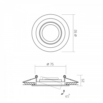 Recessed spotlight luminaire GU10 VIDEX VL-SPF08R-W