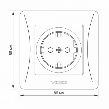 Socket single Schuko/French black graphite VIDEX BINERA VF-BNSK1G-BG