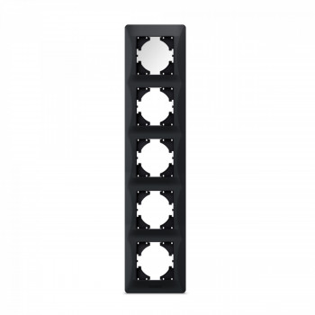 Frame black graphite 5 gang vertical VIDEX BINERA VF-BNFR5V-BG