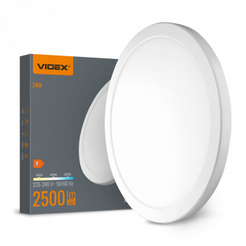 VIDEX DL6R-24CW – LED Ceiling Light 24W, 3CCT (3000K/4000K/6500K), 2500 lm, White