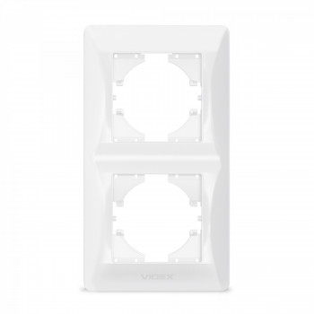 Frame white 2 gang vertical VIDEX BINERA VF-BNFR2V-W