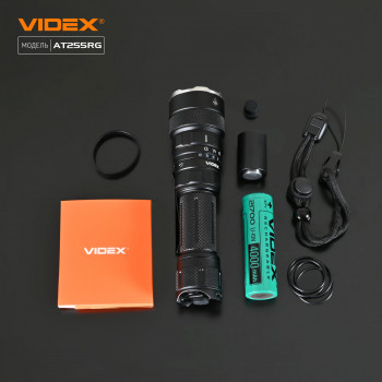 LED Portable Flashlight Tactical (built-in Red/Green light) VIDEX VLF-AT255RG 2000Lm 5000K