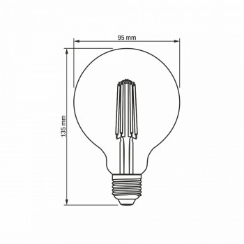 LED Bulb VIDEX-E27-G95-7W-FIL-DIM-AMBER-WW