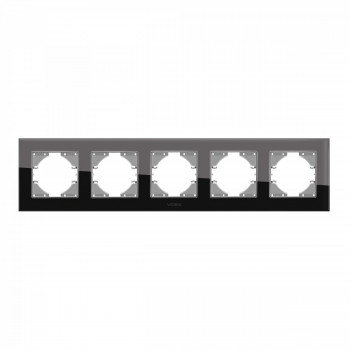 Frame black glass 5 gang horizontalя VIDEX BINERA VF-BNFRG5H-B