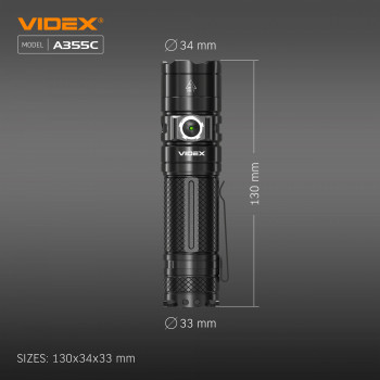 LED Portable Flashlight VIDEX VLF-A355C 4000Lm 5000K