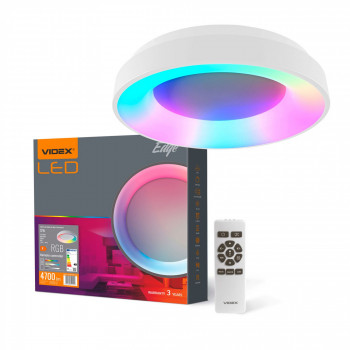 LED DIMMABLE PENDANT LUMINAIRE WITH REMOTE CONTROL VIDEX LED-EDGE-RC-RGB-72W-WHITE VLE-ERC-RGB-72W