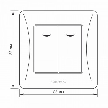 Switch 2 gang 1 way with LED backlight white VIDEX BINERA VF-BNSW2L-W
