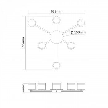 Ceiling spotlight luminaire VIDEX for 6xGX53 lamp VL-SPF21B-BP 