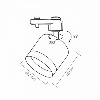 Spot track luminaire VIDEX for GX53 lamp VL-SPF17C-BP