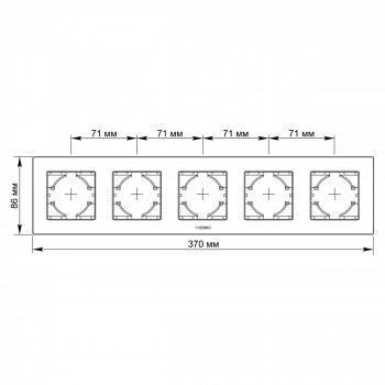Frame white glass 5 gang horizontalя VIDEX BINERA VF-BNFRG5H-W
