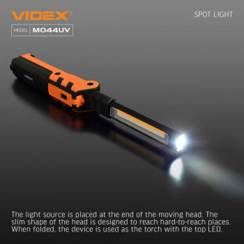 Multipurpose Rechargeable LED Flashlight (switching between Red and UV light) VIDEX VLF-M044UV