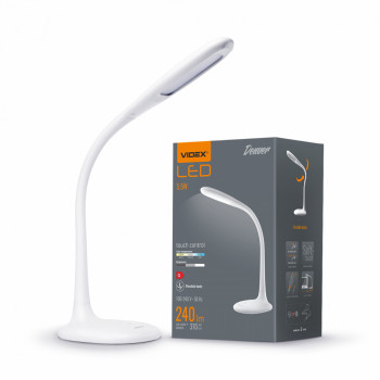 LED Dimmable Desk Lamp 5.5W VIDEX DESK-LAMP-DENVER-WHITE VLE-TF03W