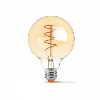 LED Bulb VIDEX-E27-G95-4W-FIL-DIM-SPIRAL-AMBER-WW