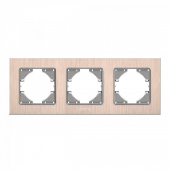 Frame copper aluminum 3 gang horizontal VIDEX BINERA VF-BNFRA3H-CP