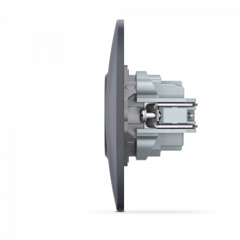 Socket single Schuko/French black graphite VIDEX BINERA VF-BNSK1G-BG