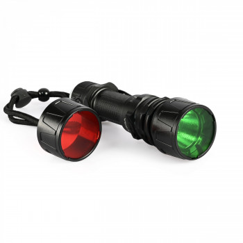LED Portable Flashlight Tactical (Red/Green light filters) VIDEX VLF-AT265 2000Lm 6500K
