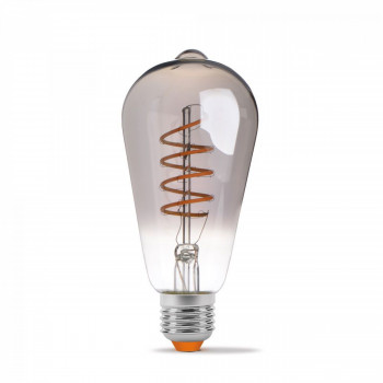 LED Bulb VIDEX-E27-ST64-4W-FIL-DIM-SPIRAL-GRAPHITE-WW