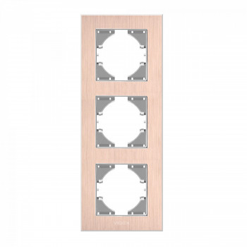 Frame copper aluminum 3 gang vertical VIDEX BINERA VF-BNFRA3V-CP