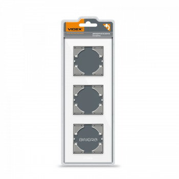 Frame white glass 3 gang vertical VIDEX BINERA VF-BNFRG3V-W