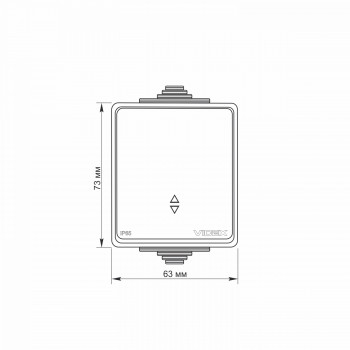IP65 Switch 1gang 2 way, surface mounting, Gray VIDEX BINERA VF-BNW11P-G