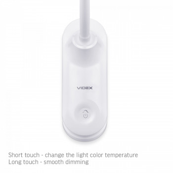 LED Dimmable Desk Lamp 6W VIDEX DESK-LAMP-HELSINKI-WHITE VLE-TF09W
