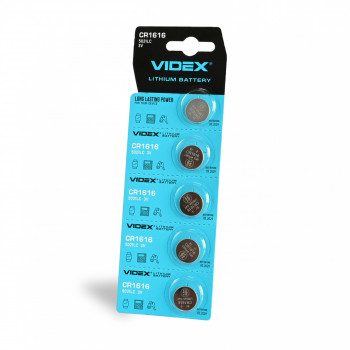 Lithium battery Videx CR1616 5pcs BLISTER CARD, 3V, 50mAh