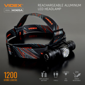 LED Headlamp VIDEX VLF-H065A 1200Lm 5000K