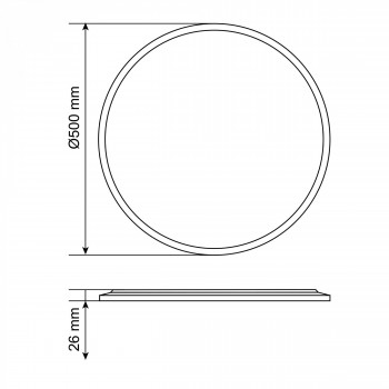 LED Ceiling Light with decorative backlight VIDEX DL5R 44W 3000K-4000K-5000K 220V Black