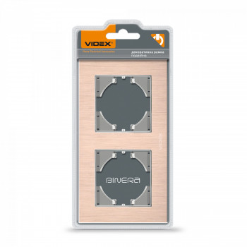 Frame copper aluminum 2 gang horizontal VIDEX BINERA VF-BNFRA2H-CP