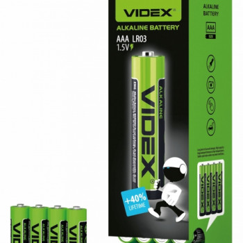 Alkaline battery Videx LR03/AAA 4pcs x 15 = 60 pcs MEGA PACK 1,5V, 1200mAh