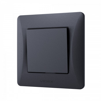 Switch 1 gang 1 way black graphite VIDEX BINERA VF-BNSW1-BG
