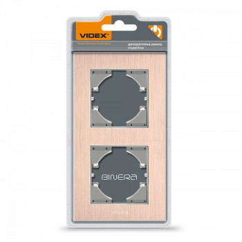 Frame copper aluminum 2 gang vertical VIDEX BINERA VF-BNFRA2V-CP