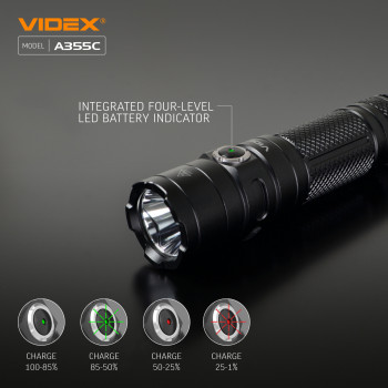 LED Portable Flashlight VIDEX VLF-A355C 4000Lm 5000K