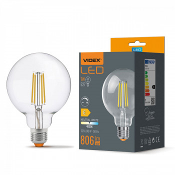 LED Bulb VIDEX-E27-G95-7W-FIL-DIM-NW