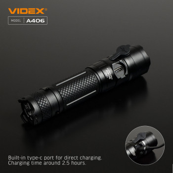 LED Portable Flashlight VIDEX VLF-A406 4000Lm 6500K