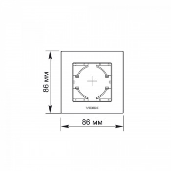 Frame silver aluminum single horizontal VIDEX BINERA VF-BNFRA1H-SL