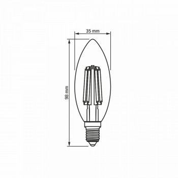 LED Bulb VIDEX-E14-C35-6W-FIL-WW