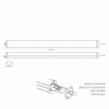 LED Batten Light VIDEX HERMES-120CM-48W-IP65-NW VLE-BNW-48124