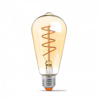 LED Bulb VIDEX-E27-ST64-4W-FIL-DIM-SPIRAL-AMBER-WW