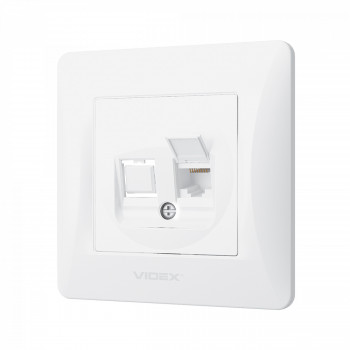 Socket CAT6 single int. white VIDEX BINERA VF-BNSK1PC6-W