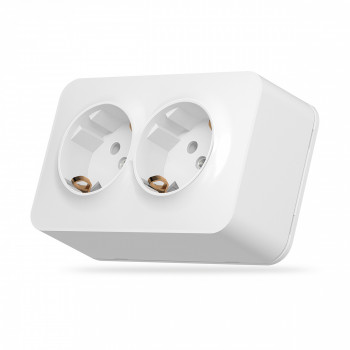 IP20 Double schuko socket, surface mounting, white VIDEX BINERA VF-BNS22G-W
