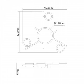 Ceiling spotlight luminaire VIDEX for 3xGX53 lamp with backlight VL-SPF20B-BB