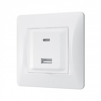 Socket USB-A + Type-C, Fast charging 20W white VIDEX BINERA VF-BNCHRUC20-W