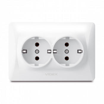 Socket double schuko white VIDEX BINERA VF-BNSK2G-W