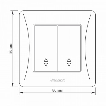 Switch 2 gang 2 way black graphite VIDEX BINERA VF-BNSW2P-BG