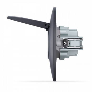 Socket single schuko with dust cover black graphite VIDEX BINERA VF-BNSK1GC-BG