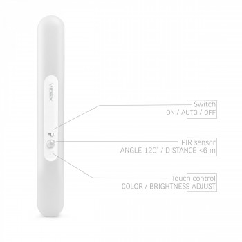 LED rechargeable, portable light VIDEX VL-NL013W-SR