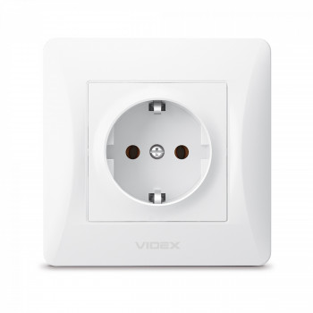 Socket single Schuko/French white VIDEX BINERA VF-BNSK1G-W